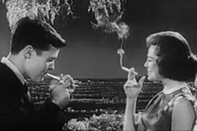 Vintage ad cigarette girl smokes
