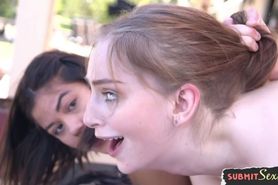 Cute teen babes dominated and assfucked