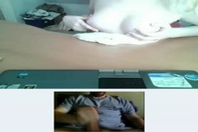 Flashing on webcam. 19yo babe. With cum