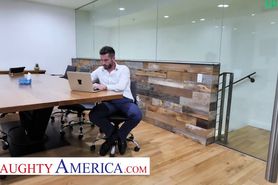 Naughty America - Avery Black & Jenna Rain screw in office on Labor Day
