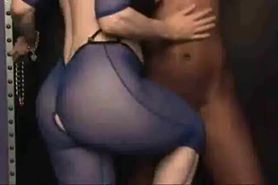 Nina Hartley legendary pornstar seduce beautiful black Nyomi Banxxx for lesbian interracial sex