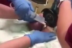 5 Female Nurses Cut Cockring Off Guys Cock