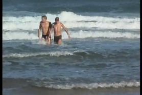 Three lovely punks have very hot sex on nudist beach.