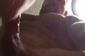 Deepthroating huge dick with drool hanging from face. :)