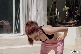 Gal shows her flexibility - video 42