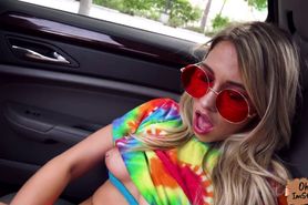 Tiny blonde Khloe Kapri gives a masturbation show