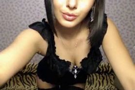 Russian girl dances a striptease and masturbates on webcam