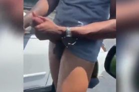Dude was so horny, he cam out of his car with no pants