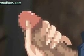 Busty hentai chick licking fat phallus