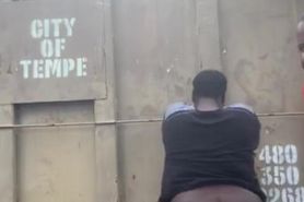 Black girl gets spanked for not wiping down the dumpster