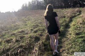 SashaDream69-public Sex in the Forest-oral Creampie