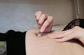 Inserting a needle deep inside my navel (PREVIEW)