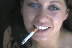 Beautiful British brunette Milf smoking & dangling