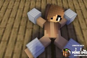 minecraft girl tied up on the floor and fucked by machine