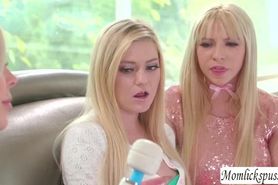 Kenzie Reeves and Chloe Foster sees Stepmom Nina Elles pussy squirt