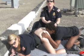 This slutty female cop loves to ride big black cocks in public
