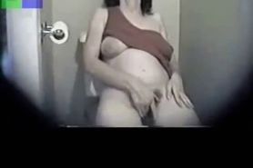 My Prego Hairy Mom Having Orgasm In Toilet. Hidden Cam pregnant preg pre