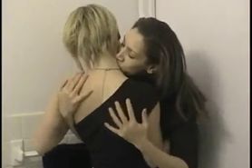 Molly & Jessica Share Passionate Makeout in Public Bathroom HOT!!