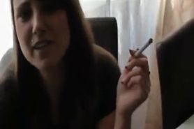 Sexy Brunette is smoking and showing her stuff
