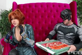 Puba - Batman delivers Pizza to Black Widow with his special sausage