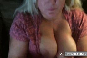 Chubby Mom Strokes A Load Onto Her Tit - video 1