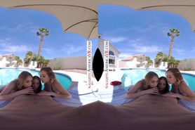Naughty America 3 sexy college babes share your dick at the pool
