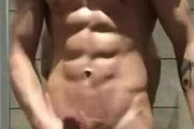 Muscle Chinese Guy Cum On Mirror