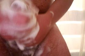 TWO HANDED SOAPY SHOWER STROKING AND CUMMING
