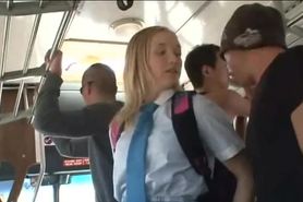 Hot Blonde Teen Gets Gang Groped On The Bus