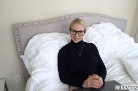 Blonde MILF Sarah Vandella pops her milf pussy for stepson