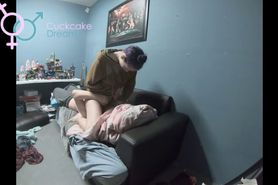 Young Amateur with Nice Butt and Petite Tits Rides Husbands Face