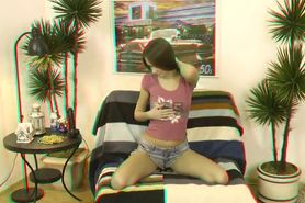 Sexy Slut Girl Masturbation StripTease (POV 3D) HD 1080p
