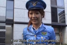 Subtitled Japanese public nudity miniskirt police striptease