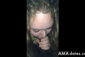 White teen sucking away