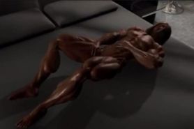 3D Incredible Muscle Oil Female Bodybuilder Fingering