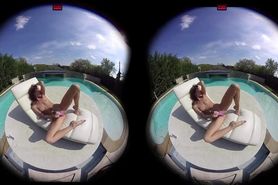 VirtualPornDesire - Gina Gerson Plays by the Pool 180 VR 60 FPS