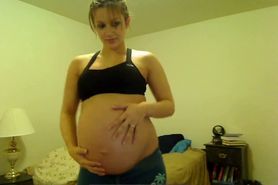 Pregnant Tori Taylor Blue Shorts