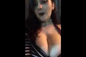 busty curvy goth girls flash huge tits and ass