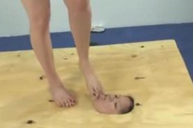 Face in the floor & feet worshipping