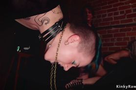Hot subs are spanked at bdsm party