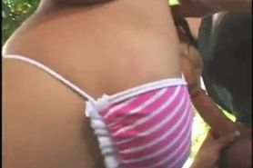 Cute Pigtailed Asian Outdoor Fuck