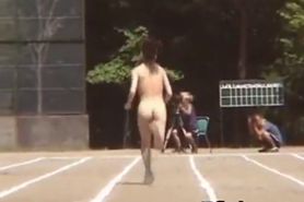 Real asian girls run a naked track and field part5