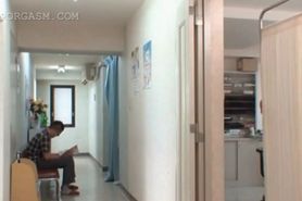 Japanese chesty nurse seducing the doctor at work - video 2