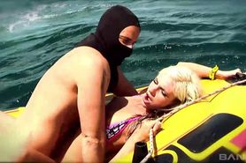 BANG.com - Blonde in raft sends pirate overboard with pleasure