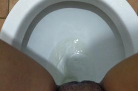 My Hairy Pussy Making A Mess In Public Toilet
