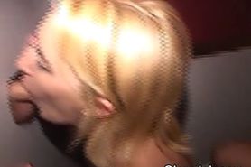 Blonde Blowjob Team Sharing Facial At A Glory Hole