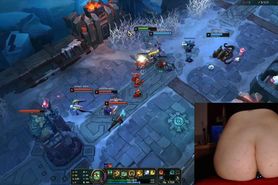 Stimulation in ass and pussy while playing League of Legends #14 Luna