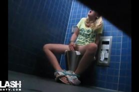 Girl Caught Bating in Dirty Toilet Stall