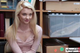 Petite blonde teen banged by a bad LP officer in office