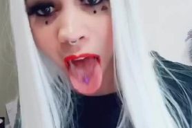 Quick ahegao on tik tok right after a sloppy blowjob - LILLY REIGN ADAMS